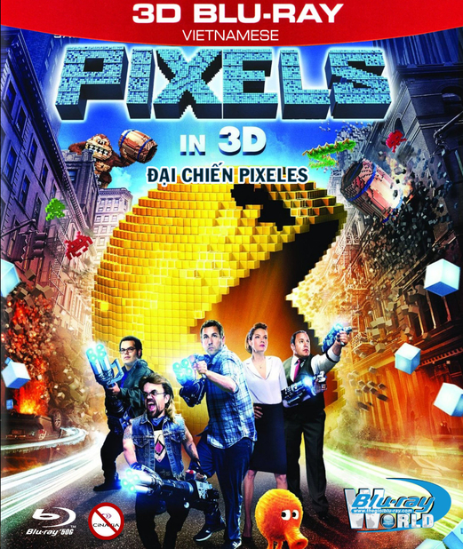 Z157. PIXELS - ĐẠI CHIẾN PIXELS 3D 50G (DTS-HD MA 5.1)